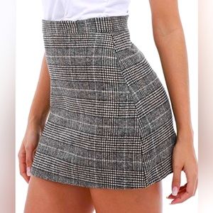 Fisoul High Waist Plaid Skirt